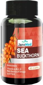 JaneMed Sea buckthorn Seed Extract - 60 Vegetarian Capsules (500 mg ...