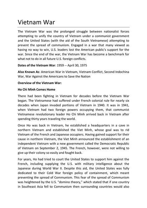 Vietnam war | DOCX