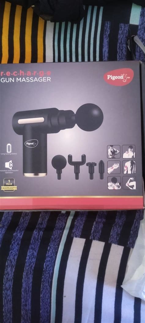 Pigeon Pulse Gun Massager with Digital display, 4 Heads, 6 Speed ...