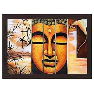 WENS MDF Religious Themed 'Buddha' Wall Painting (Multicolour, 50.8 x ...