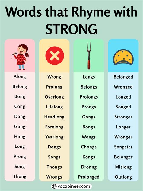 552 Bold Words That Rhyme with Strong for Poems