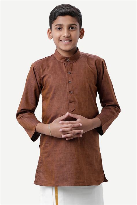 UATHAYAM Exotic Kurta Cotton Rich Full Sleeve Solid Regular Fit For Ki ...