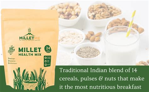 MILLETME Multi Millet Health Drink Mix Powder | Millets, Nuts, Cereals ...