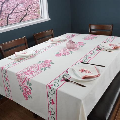 Buy RUSTIQUE LINENS 100% Cotton Printed Table Cloth for 4 Seater|Water ...