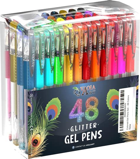 Amazon.com: VaOlA ART Glitter Gel Pens 48 Colors - Colored Set for ...