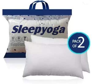 Sleep Yoga Polyester Fibre Sleeping Pillow Pack of 2 Solid COMFORT ...