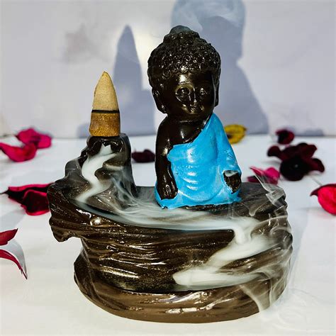 Smoke Buddha Fountain Decorative Design Showpiece with 10 Scented Back ...