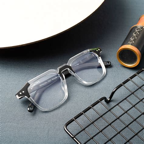 Buy Clear Glass and Black Frame Square Kingsman-02 Series Sunglasses ...
