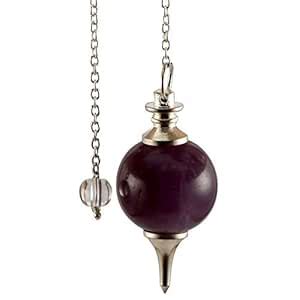 Aatm Amethyst Pendulum with Chain | Water Drop Pendulum Made of Natural ...