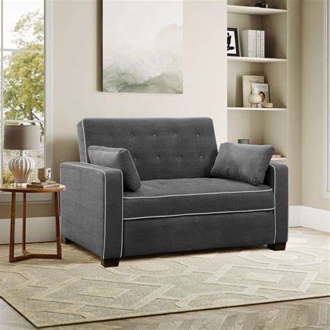 72.6" Queen Square Arm Tufted Back Convertible Sleeper Sofa with Cushi ...