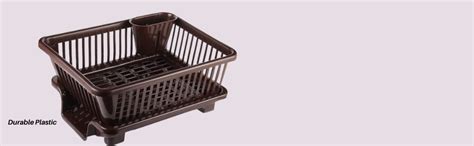 PN Fashions 3 in 1 Large Durable Plastic Kitchen Sink Dish Rack Drainer ...