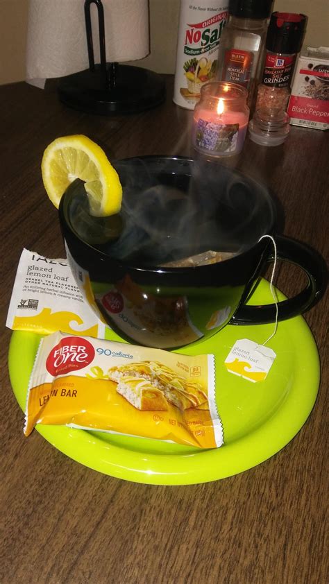 Easy Peasy Lemon Squeezy (90 calorie Fiber One Lemon Bar and Tazo Lemon ...