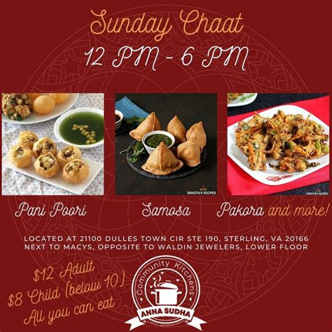All You Can Eat Chaat Buffet, AnnaSudha Community Kitchens, Dulles, 3 ...