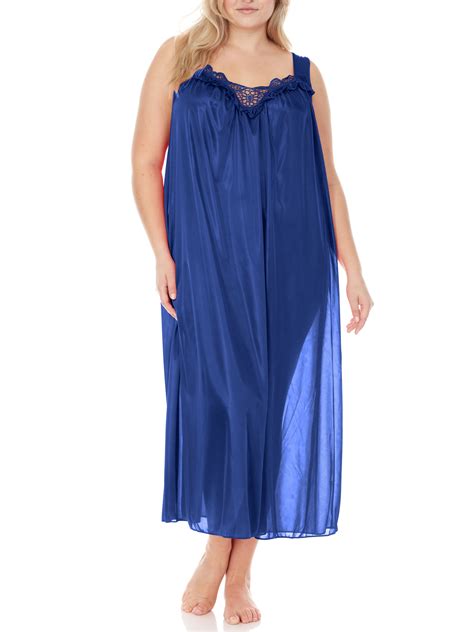 EZI Women's Satin Nightgowns, Soft Breathable Sleepwear, Mid-Length ...