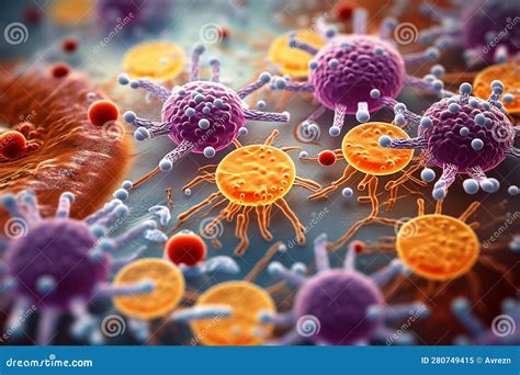 Exploring the Intricate Microcosm: Macro Close Up Shot of Bacteria and ...