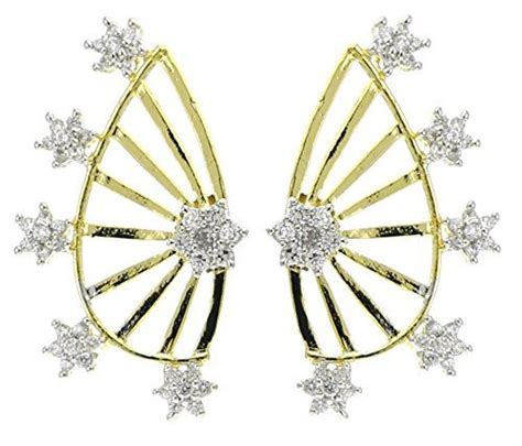 Buy Youbella Gold Plated American Diamond Ear Cuffs Earrings Online