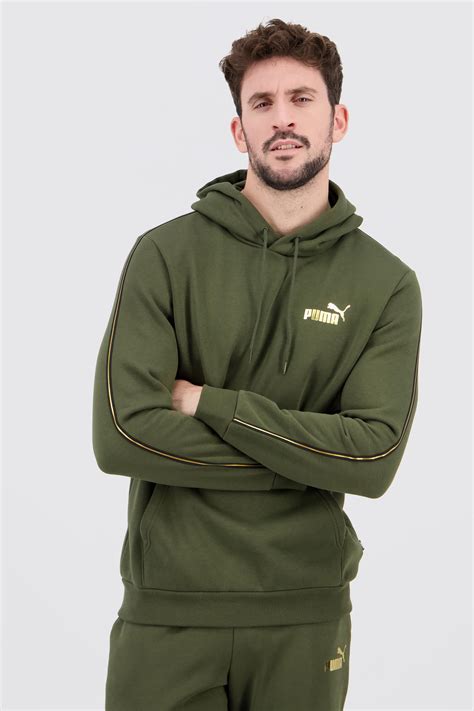 Puma Tape Minimal - Kaki - Sudadera Capucha Hombre | Sprinter