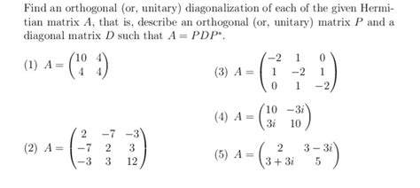 Image result for Diagonalization of Unitary Matrices