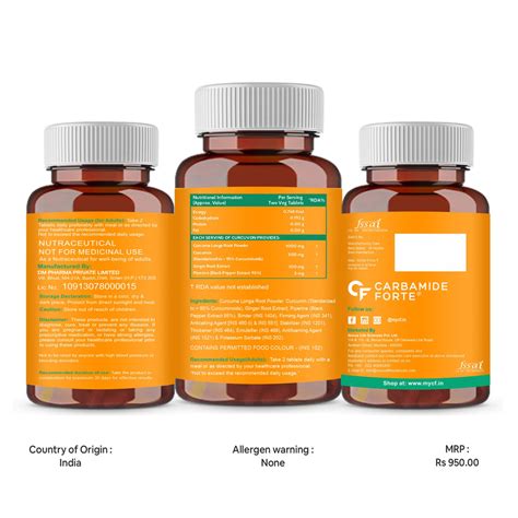 CF Curcumin with Piperine Tablets with 95% Curcuminoids | Immunity Boo ...