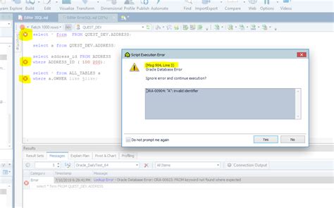 Image result for Oracle SQL Error Syntax