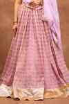 Buy Purple Organza, Gota Patti, Fringe Embroidered Lilac Lehenga Set ...