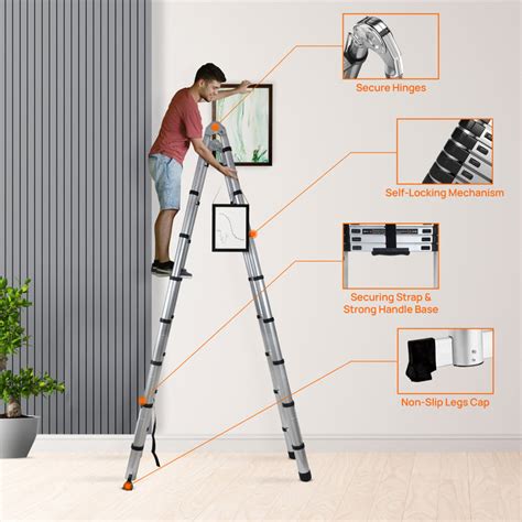 Buy 22 Feet A-Type Aluminium Telescopic Ladder Online | Corvids India