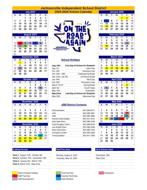 Jacksonville ISD School Calendar 25-26 [PDF] REVISED - EduCounty