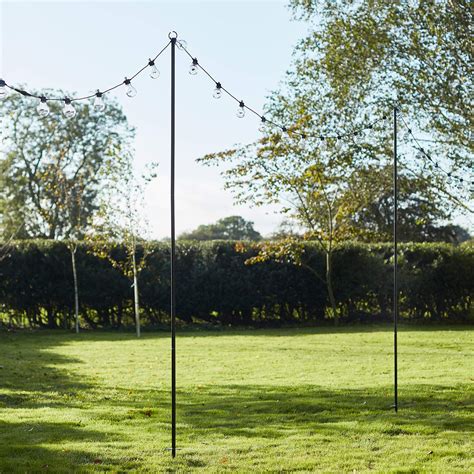 Lights4fun Outdoor Metal Black Festoon Pole for Lights Shepherds Hook ...