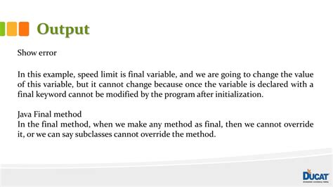 Java Final Keyword Example 的图像结果