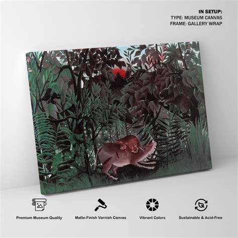 The Hungry Lion Painting & Wall Art Print by Henri Rousseau - Dessine Art