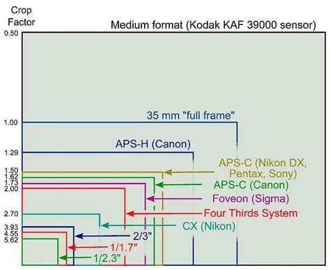 Image result for Camera Sensor Size Chart