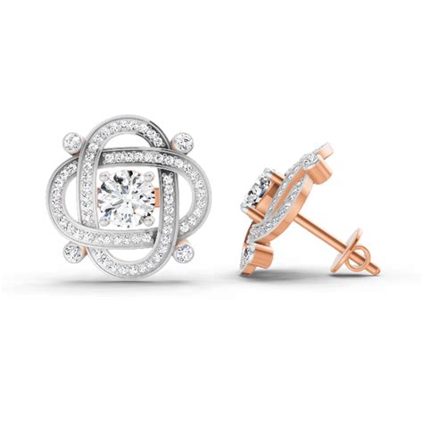 1.31 Ct Round Fashion Earrings | 14K Rose Gold – SparklesIndia