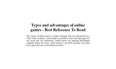 Types and advantages of online games - Best Reference To Read - App on ...