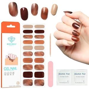 Buy Modelones Brown Marble Semi Cured Gel Nail Strips from BELLE GAGA ...