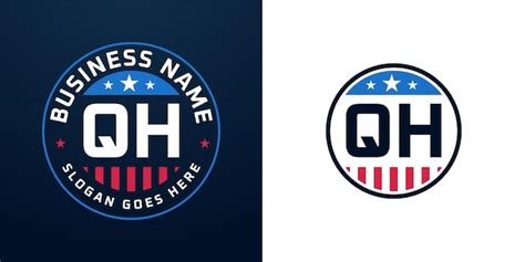 Patriotic qh logo design letter qh logo with american flag and star ...