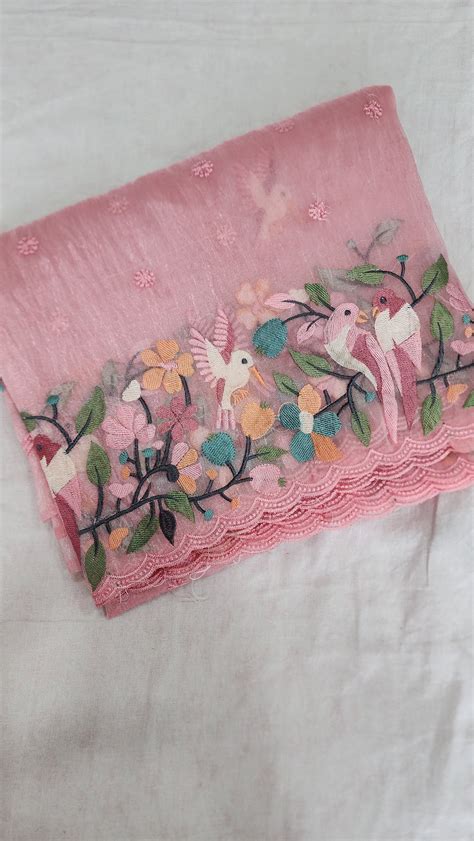 Pink Glass Tissue Saree – Loom Baagh