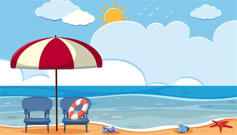Scene of a beach 695020 Vector Art at Vecteezy