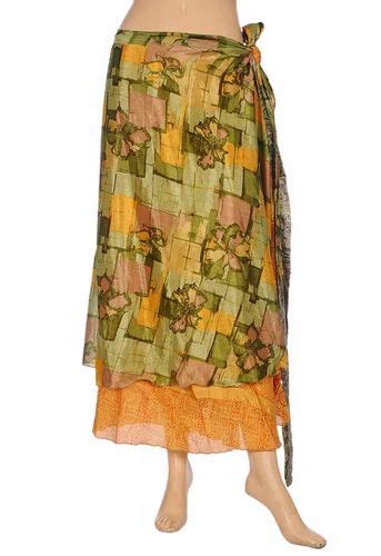 Vintage Silk Wrap Skirt - 2 Layer Reversible New Sari Wrap Skirts ...