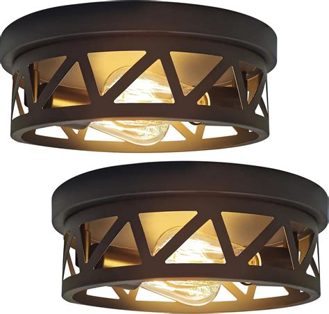 Stofoudy Farmhouse Ceiling Light Fixture, 2-Light Hallway Flush Mount ...