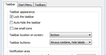 Taskbar and Start Menu Properties Use Small Icons 的图像结果