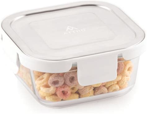 Buy ATTRO Glassox Classic Square Lunch Box with Locking Lid ...
