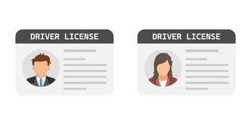 Driver license icon in flat style identification document vector ...