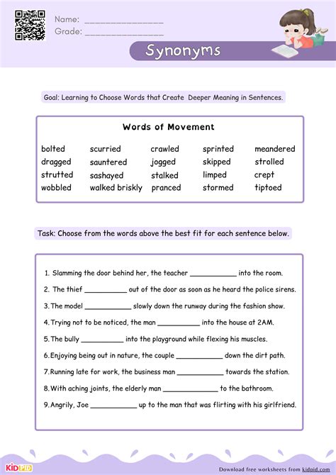 Synonyms & Antonyms Worksheets For Kindergarten To Grade 5 - Kidpid