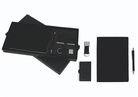 Corporate Gift Sets - 3 in 1 Black Chrome Gold Combo Gift Set Trader ...