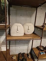 Buy Glimpse Homes Ceramic Flower Vase | Set of 2 | Upbeat Face Vase 5.5 ...