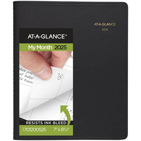 AT-A-GLANCE 2025 Monthly Planner Black Medium 7 x 8 34 - Monthly ...
