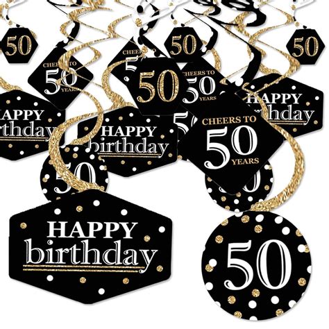 Big Dot of Happiness Adult 50th Birthday - Gold - Birthday Party ...