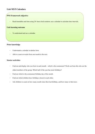 CLIL : calendar | PDF