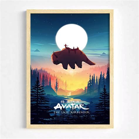 Buy Avatar The Last Airbender Aang Poster, Flying Appa Poster, Avatar ...