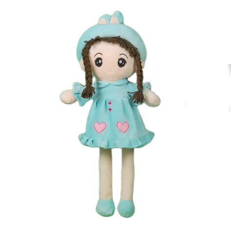 Buy Play Hour Eva Rag Doll Plush Soft Toy Wearing Sky Frock for Ages 3 ...